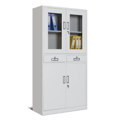 上玻下鐵文件柜 工廠直供批發 四門結構更實用