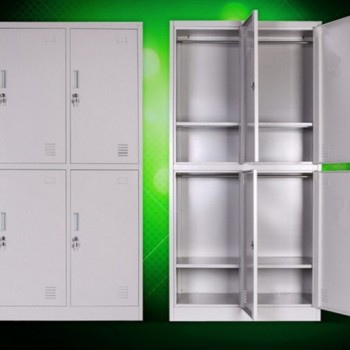 學校四門鐵皮更衣柜 衣柜內置層板可拆裝可調節