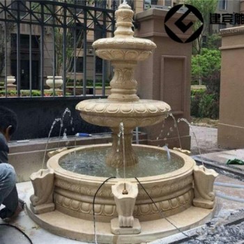 大小型花崗巖噴泉石雕涌泉庭院流水石盆水景噴泉擺件